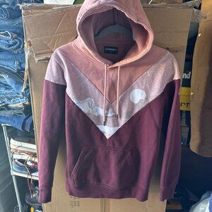 Hooey Ladies "Berkley" Chevron Pink & Maroon Hoodie Small HH1200PKMA